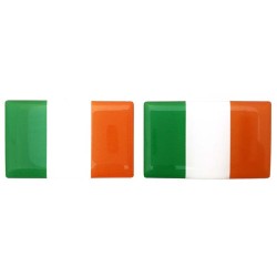 Ireland Irish Eire Flag Sticker Decal Badge 3d Resin Gel Domed 2 Pack 52mm x 32mm