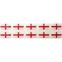 England English St. George Flag Sticker Decal Badge 3d Resin Gel Domed 10 Pack 14mm x 8mm