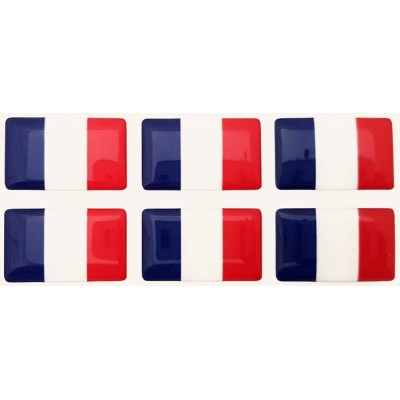 France Française French Flag Sticker Decal Badge 3d Resin Gel Domed 6 Pack 26mm x 16mm