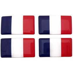 France Française French Flag Sticker Decal Badge 3d Resin Gel Domed 4 Pack 35mm x 20mm
