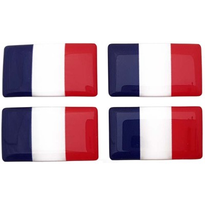 France Française French Flag Sticker Decal Badge 3d Resin Gel Domed 4 Pack 35mm x 20mm