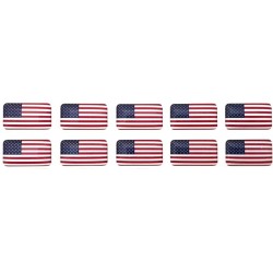 USA American Flag Sticker Decal Badge 3d Resin Gel Domed 10 Pack 14mm x 8mm