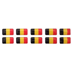 Belgium Belgian Belgique Flag Sticker Decal Badge 3d Resin Gel Domed 10 Pack 14mm x 8mm