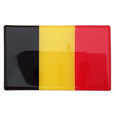 Belgium Belgian Belgique Flag Sticker Decal Badge 3d Resin Gel Domed 1 Pack 104mm x 64mm