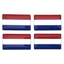 Netherlands Nederland Dutch Flag Sticker Decal Badge 3d Resin Gel Domed 4 Pack 35mm x 20mm