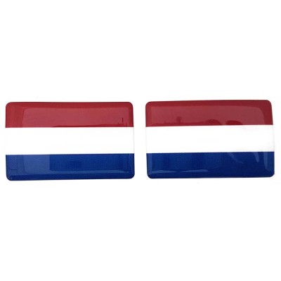 Netherlands Nederland Dutch Flag Sticker Decal Badge 3d Resin Gel Domed 2 Pack 52mm x 32mm