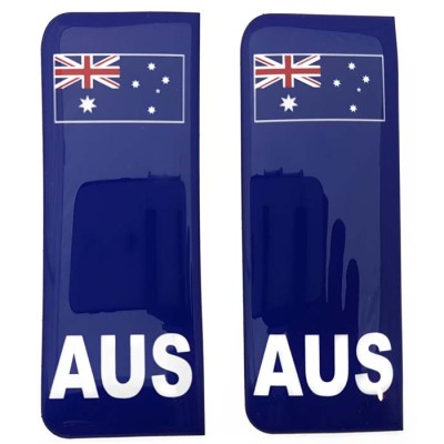 Australia Number Plate Blue Sticker Decal Badge Australian Aussie Flag AUS 3d Resin Gel Domed