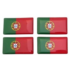 Portugal Portuguese Flag Sticker Decal Badge 3d Resin Gel Domed 4 Pack 35mm x 20mm