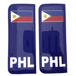 Philippines Number Plate Blue Sticker Decal Badge Filipino Flag PHL 3d Resin Gel Domed