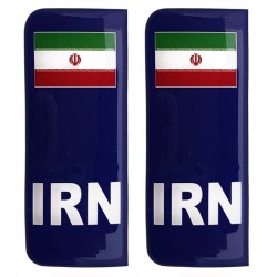 Iran Number Plate Blue Sticker Decal Badge Iranian Flag IRN 3d Resin Gel Domed