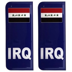 Iraq Number Plate Blue Sticker Decal Badge Iraqi Flag IRQ 3d Resin Gel Domed