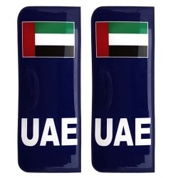 United Arab Emirates Number Plate Blue Sticker Decal Badge Flag UAE 3d Resin Gel Domed