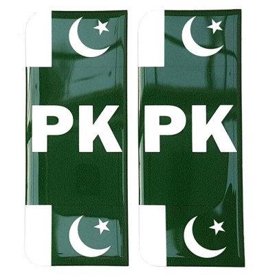 Pakistan Number Plate Sticker Decal Badge Pakistani Flags 3d Resin Gel Domed