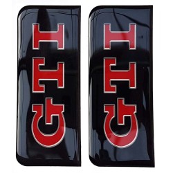 GTI Number Plate Sticker Decal Badge Red & Black 3D Resin Gel Domed