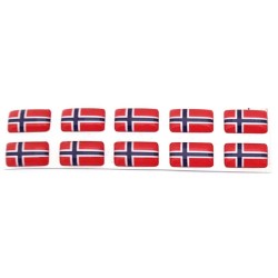 Norway Norwegian Flag Sticker Decal Badge 3d Resin Gel Domed 10 Pack 14mm x 8mm