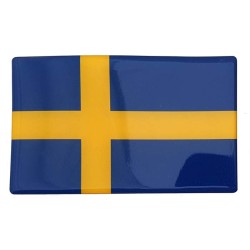 Sweden Swedish Flag Sticker Decal Badge 3d Resin Gel Domed 1 Pack 104mm x 64mm