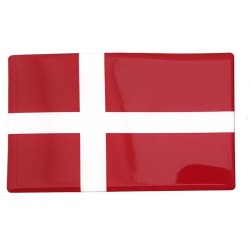 Denmark Danish Flag Sticker Decal Badge 3d Resin Gel Domed 1 Pack 104mm x 64mm