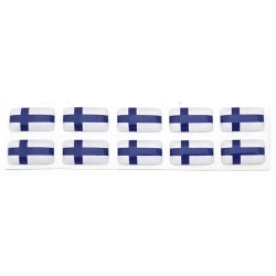 Finland Finnish Flag Sticker Decal Badge 3d Resin Gel Domed 10 Pack 14mm x 8mm