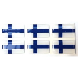 Finland Finnish Flag Sticker Decal Badge 3d Resin Gel Domed 6 Pack 26mm x 16mm