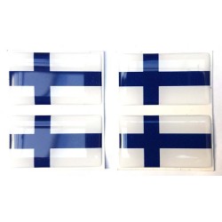Finland Finnish Flag Sticker Decal Badge 3d Resin Gel Domed 4 Pack 35mm x 20mm