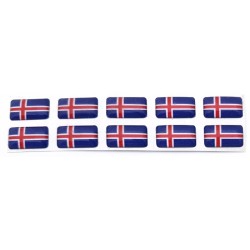 Iceland Icelandic Flag Sticker Decal Badge 3d Resin Gel Domed 10 Pack 14mm x 8mm