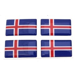 Iceland Icelandic Flag Sticker Decal Badge 3d Resin Gel Domed 4 Pack 35mm x 20mm