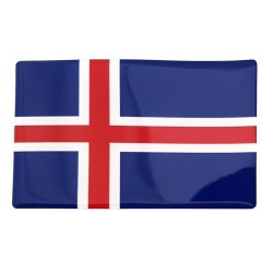 Iceland Icelandic Flag Sticker Decal Badge 3d Resin Gel Domed 1 Pack 104mm x 64mm