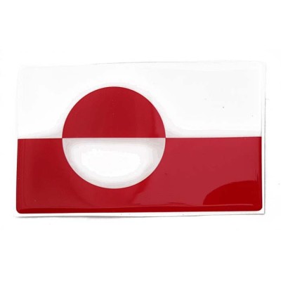 Greenland Greenlandic Flag Sticker Decal Badge 3d Resin Gel Domed 1 Pack 104mm x 64mm