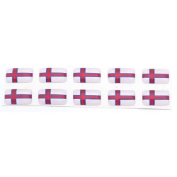 Faroe Islands Merkio Flag Sticker Decal Badge 3d Resin Gel Domed 10 Pack 14mm x 8mm