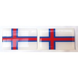 Faroe Islands Merkio Flag Sticker Decal Badge 3d Resin Gel Domed 2 Pack 52mm x 32mm