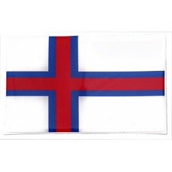 Faroe Islands Merkio Flag Sticker Decal Badge 3d Resin Gel Domed 1 Pack 104mm x 64mm