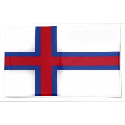 Faroe Islands Merkio Flag Sticker Decal Badge 3d Resin Gel Domed 1 Pack 104mm x 64mm