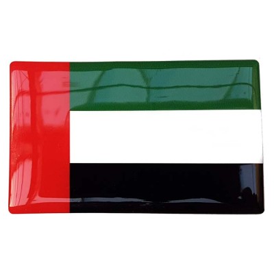 United Arab Emirates UAE Flag Sticker Decal Badge 3d Resin Gel Domed 1 Pack 104mm x 64mm