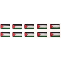Palestine Palestinian Flag Sticker Decal Badge 3d Resin Gel Domed 10 Pack 14mm x 8mm
