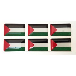 Palestine Palestinian Flag Sticker Decal Badge 3d Resin Gel Domed 6 Pack 26mm x 16mm