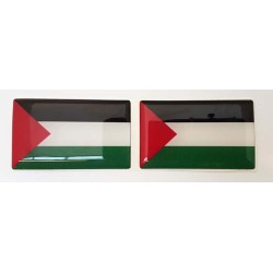 Palestine Palestinian Flag Sticker Decal Badge 3d Resin Gel Domed 2 Pack 52mm x 32mm