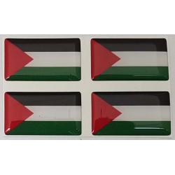 Palestine Palestinian Flag Sticker Decal Badge 3d Resin Gel Domed 4 Pack 35mm x 20mm
