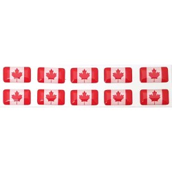 Canada Canadian Flag Sticker Decal Badge 3d Resin Gel Domed 10 Pack 14mm x 8mm