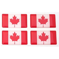 Canada Canadian Flag Sticker Decal Badge 3d Resin Gel Domed 4 Pack 35mm x 20mm