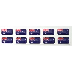 Australia Australian Flag Sticker Decal Badge 3d Resin Gel Domed 10 Pack 14mm x 8mm