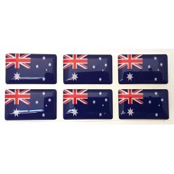 Australia Australian Flag Sticker Decal Badge 3d Resin Gel Domed 6 Pack 26mm x 16mm