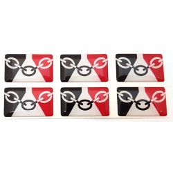 Black Country Flag Sticker Decal Badge 3d Resin Gel Domed 6 Pack 26mm x 16mm