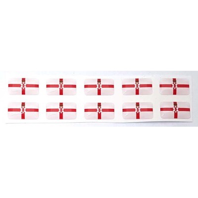 Northern Ireland Ulster Banner Flag Sticker Decal Badge 3d Resin Gel Domed 10 Pack 14mm x 8mm