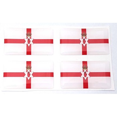 Northern Ireland Ulster Banner Flag Sticker Decal Badge 3d Resin Gel Domed 4 Pack 35mm x 25mm