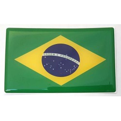 Brazil Brazilian Flag Sticker Decal Badge 3d Resin Gel Domed 1 Pack 104mm x 64mm