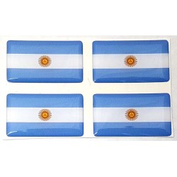 Argentina Argentinian Flag Sticker Decal Badge 3d Resin Gel Domed 4 Pack 35mm x 20mm