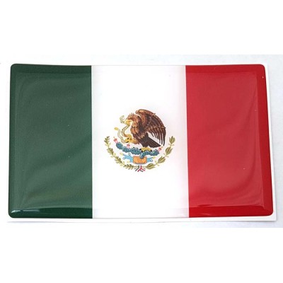 Mexico Mexican Flag Sticker Decal Badge 3d Resin Gel Domed 1 Pack 104mm x 64mm