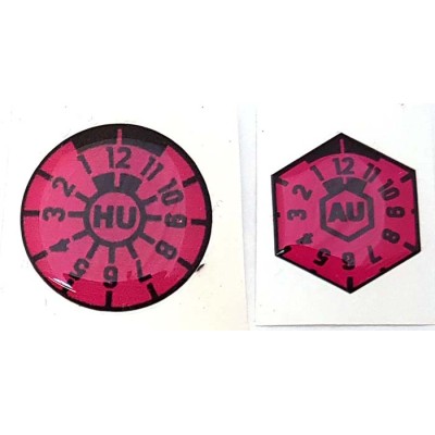 German Emission & Safety Test Registration Sticker Pink Plakette 3d Resin Gel Domed