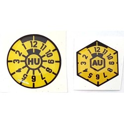 German Emission & Safety Test Registration Sticker Yellow Plakette 3d Resin Gel Domed