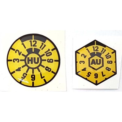 German Emission & Safety Test Registration Sticker Yellow Plakette 3d Resin Gel Domed